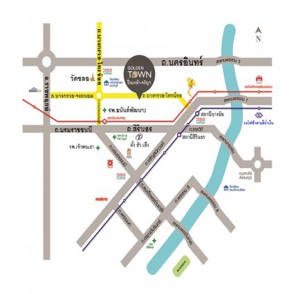 ขายทาวน์โฮม2ชั้น 31.7 ตารางวา ม.โกลเด้นทาวน์1 ปิ่นเกล้า-จรัญฯ หลังริม