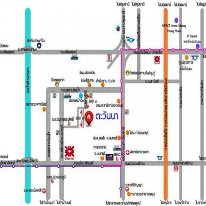 ขายทาวน์เฮ้าส์ 17 ตารางวา ม.ตะวันนา สนามบินน้ำ
