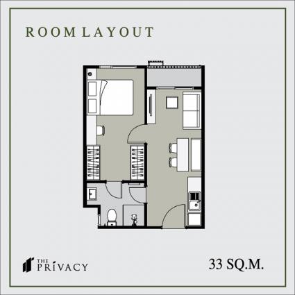 ขายพร้อมผู้เช่า คอนโดเดอะไพรเวซี่ รัชดา-สุทธิสาร (THE PRIVACY รัชดา-สุทธิสาร) 33.32 ตารางเมตร ตึกA ชั้น8
