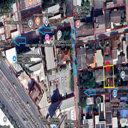 ขายที่ดินพร้อมบ้านเก่าชั้นเดียว 86 ตารางวา ซ.รัชดา42 แยก4