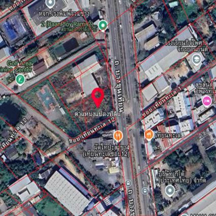 ขายที่ดิน 3-3-99.7 ไร่ ซ.เทียนทะเล12 ติดถนนบางขุนเทียน ผังสีม่วง