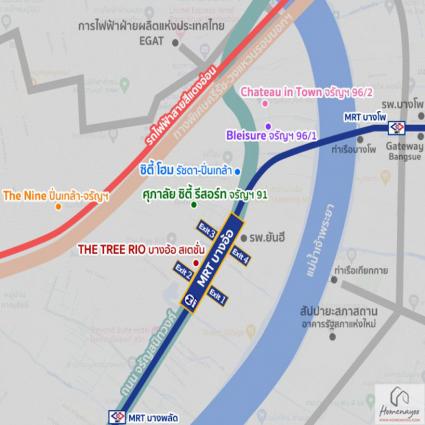 ขายคอนโดเดอะทรีริโอ้ บางอ้อสเตชั่น ขนาด 30.63 ตารางเมตร ชั้น20