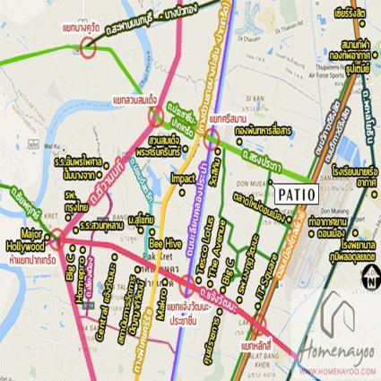 ขายทาวน์โฮม3ชั้น 26.1 ตารางวา ม.พาทิโอ วิภาวดี-สรงประภา