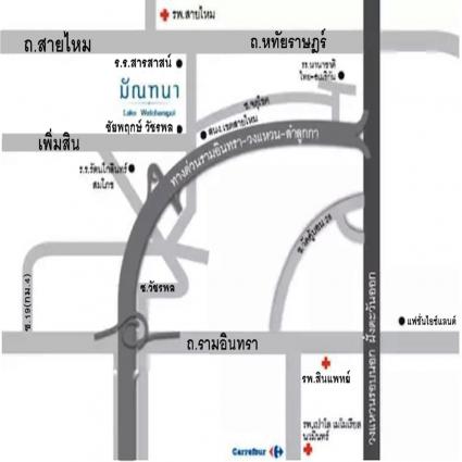 ขายหรือให้เช่า บ้านเดี่ยว 86.9 ตารางวา ม.มัณฑนา เลค วัชรพล เฟส1 หลังมุม